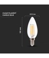 E14 6W LED Kerzenlampe - Filament