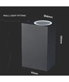 GU10 Wandleuchte mit Up/Down-Licht - IP44 Außenbereich, ohne Leuchtmittel