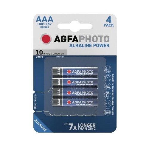 AAA 4er-Pack AgfaPhoto Batterie - Alkaline, 1,5V