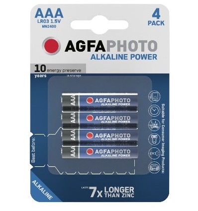 AAA 4er-Pack AgfaPhoto Batterie - Alkaline, 1,5V