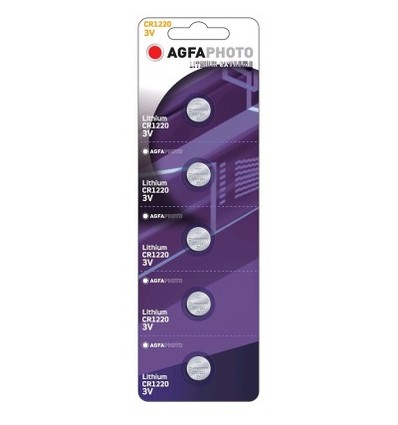 CR1220 5er-Pack AgfaPhoto Knopfzellenbatterie - Lithium, 3V