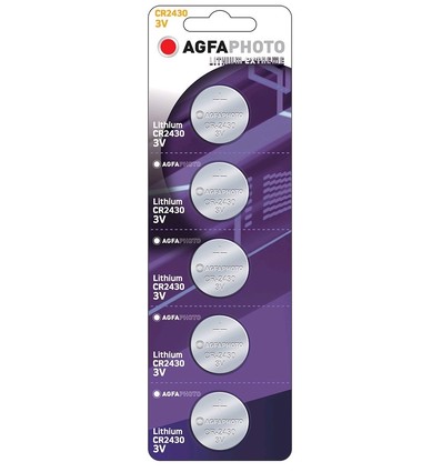 CR2430 5er-Pack AgfaPhoto Knopfzellenbatterie - Lithium, 3V