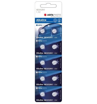 LR41/AG3 10er-Pack AgfaPhoto Knopfzellenbatterie - Alkaline, 1,5V