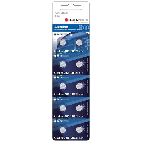 LR921/AG6 10er-Pack AgfaPhoto Knopfzellenbatterie - Alkaline, 1,5V