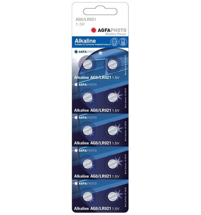 LR921/AG6 10er-Pack AgfaPhoto Knopfzellenbatterie - Alkaline, 1,5V