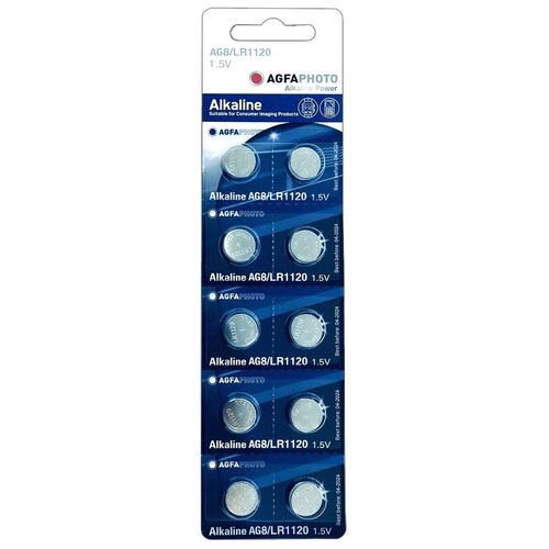 LR55/AG8 10er-Pack AgfaPhoto Knopfzellenbatterie - Alkaline, 1,5V