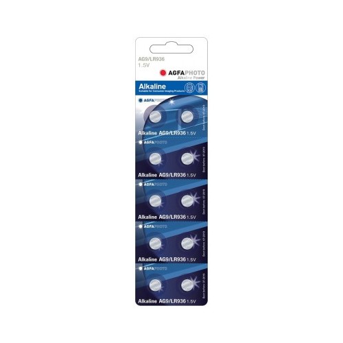 LR936/AG9 10er-Pack AgfaPhoto Knopfzellenbatterie - Alkaline, 1,5V