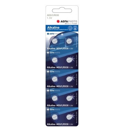 LR936/AG9 10er-Pack AgfaPhoto Knopfzellenbatterie - Alkaline, 1,5V