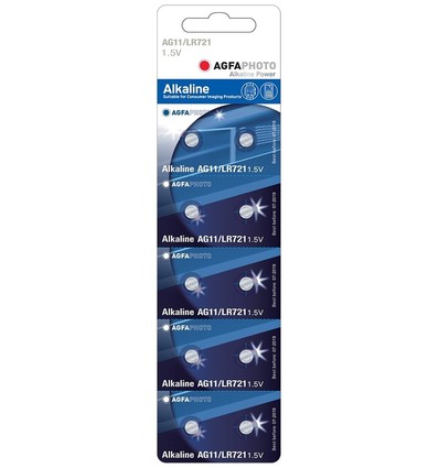 LR721/AG11 10er-Pack AgfaPhoto Knopfzellenbatterie - Alkaline, 1,5V