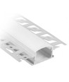 VT-8101 Aluminiumprofil zum Einlassen - 2 Meter, inkl. milchweißem Abdeckung und Endkappen