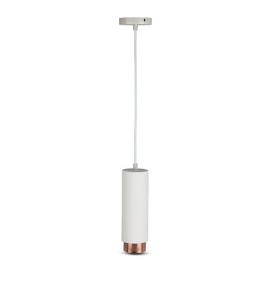 Outlet: V-Tac moderne Pendelleuchte - Weiß mit Roségold, Ø8 cm, GU10