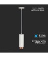 Outlet: V-Tac moderne Pendelleuchte - Weiß mit Roségold, Ø8 cm, GU10