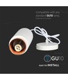 Outlet: V-Tac moderne Pendelleuchte - Weiß mit Roségold, Ø8 cm, GU10