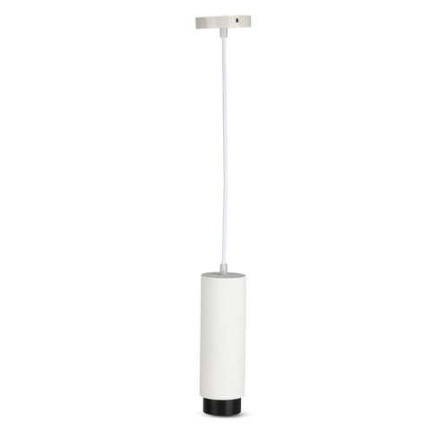 V-Tac moderne Pendelleuchte - Weiß mit Schwarz, Ø8 cm, GU10