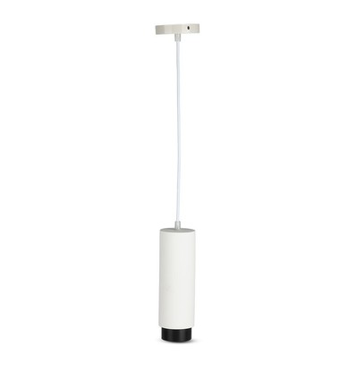 V-Tac moderne Pendelleuchte - Weiß mit Schwarz, Ø8 cm, GU10