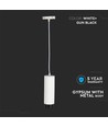 V-Tac moderne Pendelleuchte - Weiß mit Schwarz, Ø8 cm, GU10