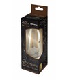 E14 2W LED-Kerzenlampe - C35, Filament, bernsteinfarbenes Glas, extra warm