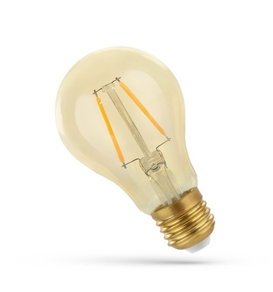 E27 2W LED-Lampe - A60, Filament, bernsteinfarbenes Glas, extra warm