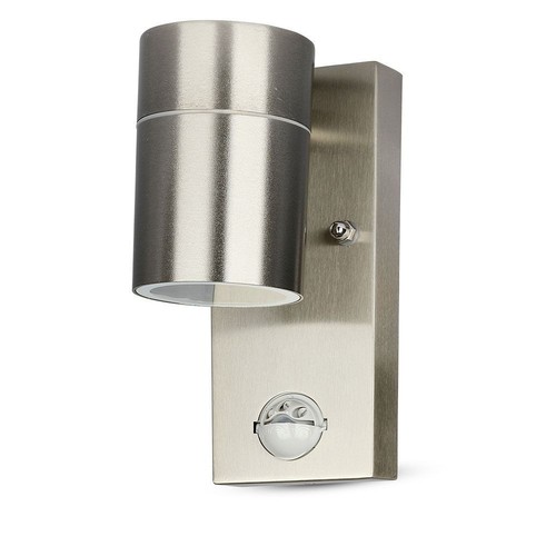 GU10 Wandleuchte m. Sensor - IP44 Außenbereich, rostfrei, ohne Leuchtmittel