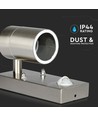 GU10 Wandleuchte m. Sensor - IP44 Außenbereich, rostfrei, ohne Leuchtmittel