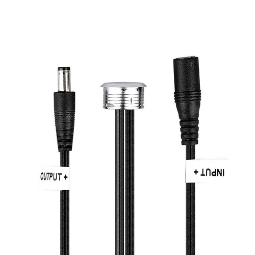 V-Tac LED Touch-Schalter und Dimmer - Schwarz, 12V (60W), 1,5 Meter, DC-Stecker