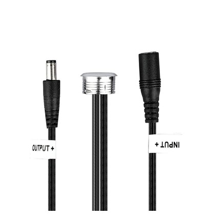 V-Tac LED Touch-Schalter und Dimmer - Schwarz, 12V (60W), 1,5 Meter, DC-Stecker