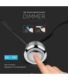 V-Tac LED Touch-Schalter und Dimmer - Schwarz, 12V (60W), 1,5 Meter, DC-Stecker
