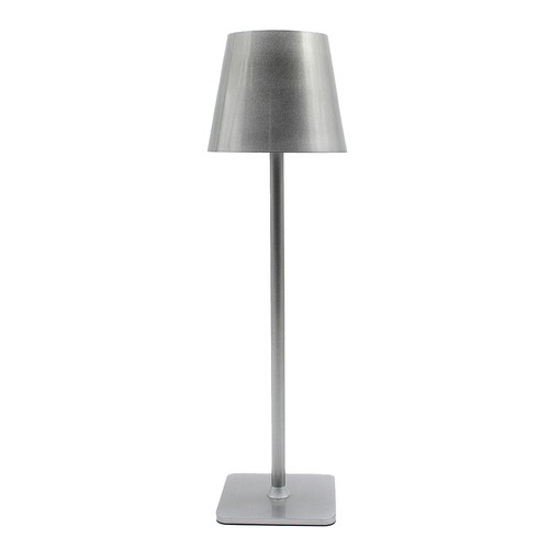 Wiederaufladbare LED-Tischlampe Innen/Außen - Silber, Touch-Dimmbar, CCT, IP54 Außenbereich