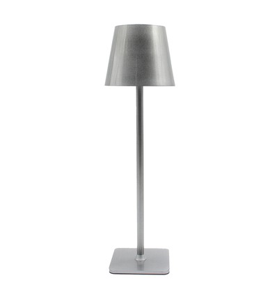 Wiederaufladbare LED-Tischlampe Innen/Außen - Silber, Touch-Dimmbar, CCT, IP54 Außenbereich