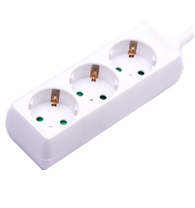 V-Tac Steckdosenleiste - 3 normale Steckdosen, weiß, 3 Meter Kabel