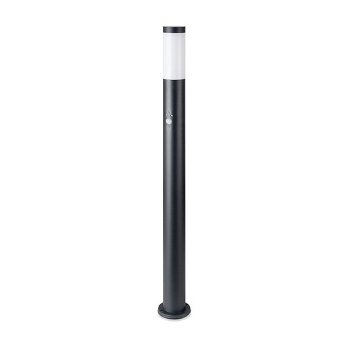 V-Tac schwarze Gartenlampe - 110 cm, IP44 für den Außenbereich, PIR-Sensor, E27 Fassung, ohne Leuchtmittel