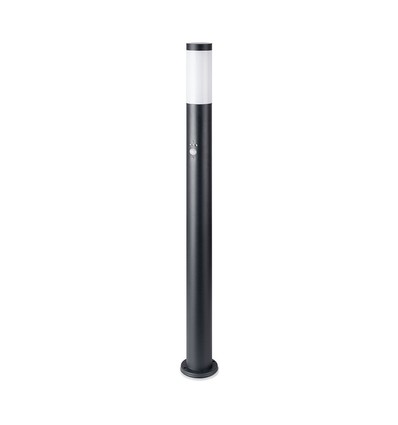 V-Tac schwarze Gartenlampe - 110 cm, IP44 für den Außenbereich, PIR-Sensor, E27 Fassung, ohne Leuchtmittel