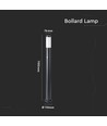 V-Tac schwarze Gartenlampe - 110 cm, IP44 für den Außenbereich, PIR-Sensor, E27 Fassung, ohne Leuchtmittel