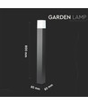 V-Tac quadratische Gartenlampe - Schwarz, 80 cm, IP54, GU10 Fassung, ohne Leuchtmittel, 230V