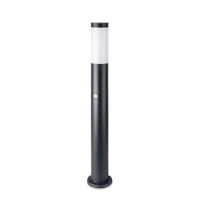V-Tac schwarze Gartenlampe - 80 cm, IP44 für den Außenbereich, PIR-Sensor, E27 Fassung, ohne Leuchtmittel