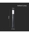 V-Tac schwarze Gartenlampe - 80 cm, IP44 für den Außenbereich, PIR-Sensor, E27 Fassung, ohne Leuchtmittel