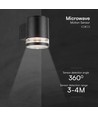 1W Solar-Wandleuchte LED - IP54, Schwarz, mit Sensor