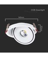 20W Ø16,5cm Einbauspot RA90 - Ausschnitt: Ø15 cm, Maße: Ø16,5 cm, CCT - 3 Lichtfarben, 3in1, weißer Rand
