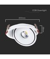 30W Ø20 cm Einbaustrahler RA90 - Ausschnitt: Ø18 cm, Maße: Ø20 cm, CCT - 3 Lichtfarben, 3-in-1, weißer Rand