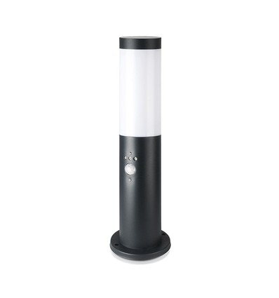 V-Tac schwarze Gartenlampe - 45 cm, IP44 für den Außenbereich, PIR-Sensor, E27 Fassung, ohne Leuchtmittel