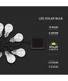 V-Tac Solarbetriebene Lichterkette mit 10 Stück 1W Lampen - 2 Meter, IP44, inkl. Lichtquelle