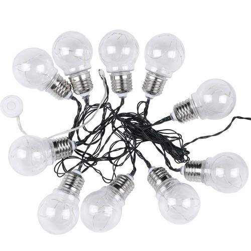 V-Tac Solarbetriebene Lichterkette mit 10 Stück 1W Lampen - 2 Meter, IP44, inkl. Lichtquelle