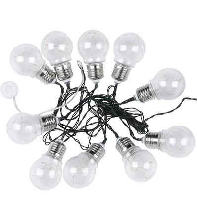 V-Tac Solarbetriebene Lichterkette mit 10 Stück 1W Lampen - 2 Meter, IP44, inkl. Lichtquelle