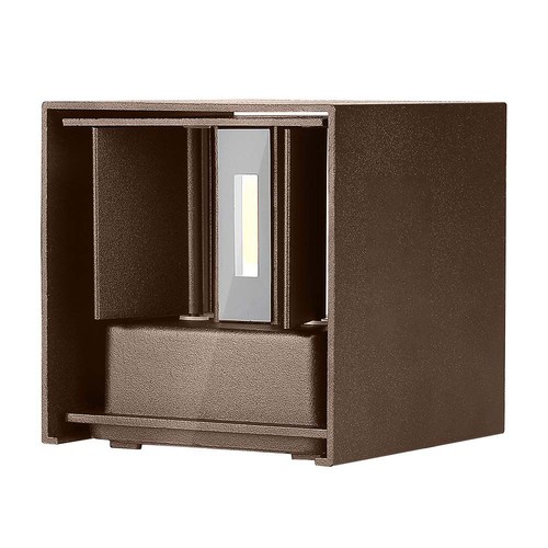 11W LED Wandleuchte - IP65 Außen, quadratisch, Corten-Optik, verstellbarer Abstrahlwinkel, inkl. Leuchtmittel