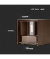 11W LED Wandleuchte - IP65 Außenbereich, quadratisch, verstellbarer Abstrahlwinkel, inkl. Leuchtmittel, Corten