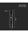 V-Tac 10W LED-Leuchte - 1000 Lumen, wiederaufladbar, IP54