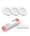 3 Stk. Ø6,8cm Reco68 Möbelspot dimmbar - Mattweiß, inkl. dimmbarem Netzteil