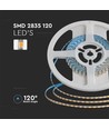 V-Tac 8W/m LED-Streifen - 5m, 3mm breit, IP20, 24V, 120 LEDs pro Meter