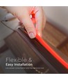 5m 10W/m Roter COB-LED-Streifen - 24V DC, IP67, 320 LEDs pro Meter, COB LED