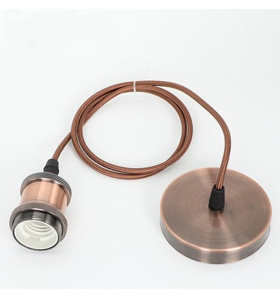 Lampensockel & Rosette, Designer - Bronze, 150 cm Kabel, E27